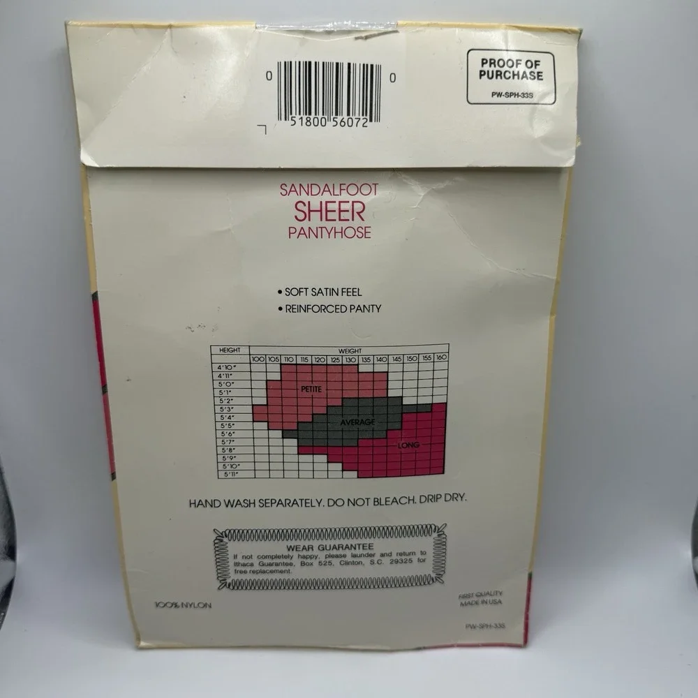 Vintage 60S Penni Wise‎ Petite Average Suntan Nylon Pantyhose Sandalfoot Sheer